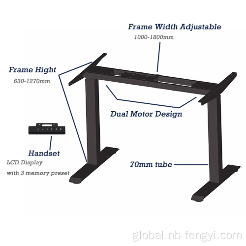 Two Leg Adjustable Height Desk Electric Sit Standing Desk Height Adjustable Table Manufactory